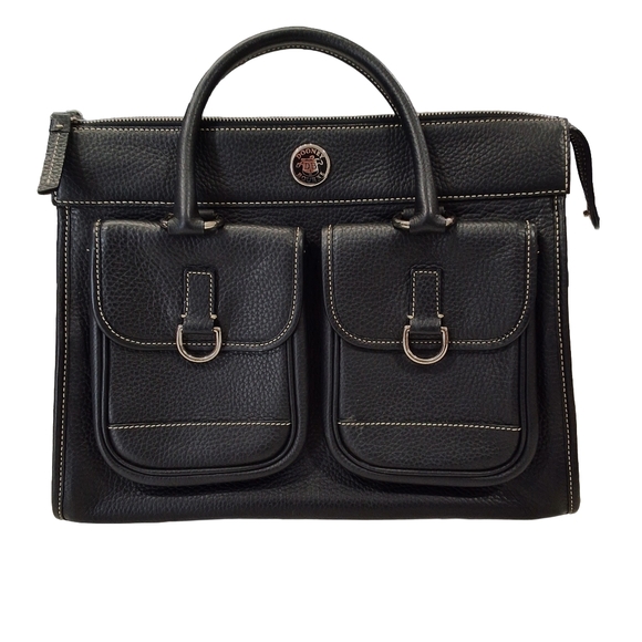Dooney & Bourke Handbags - Dooney & Bourke~MSRP $425~Black Pebbled Leather~Double Pocket Tote~Large Purse